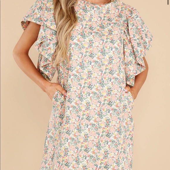 Pulling Heartstrings Pink Floral Print Dress - Picture 4 of 11